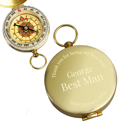 Personalised Wedding Compass 7cm