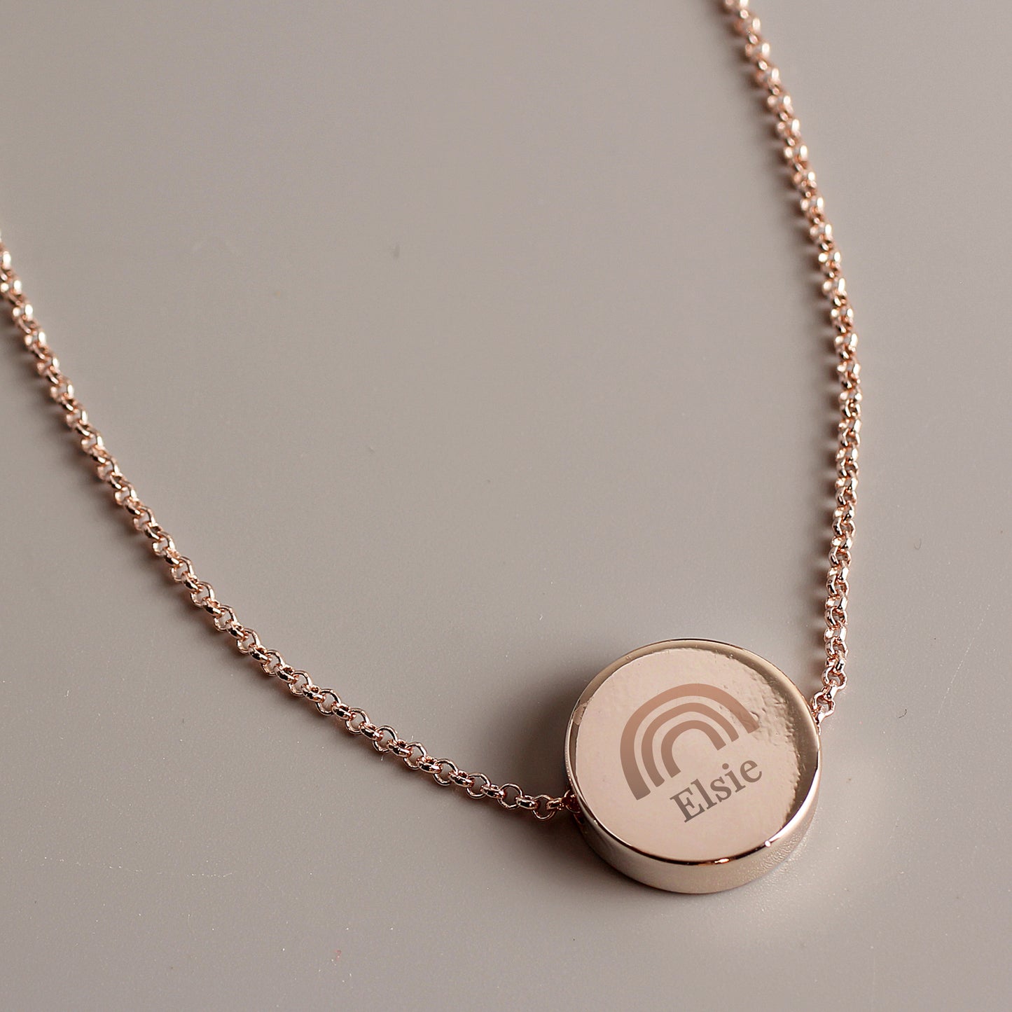 Personalised Rainbow Disc Necklace 21"