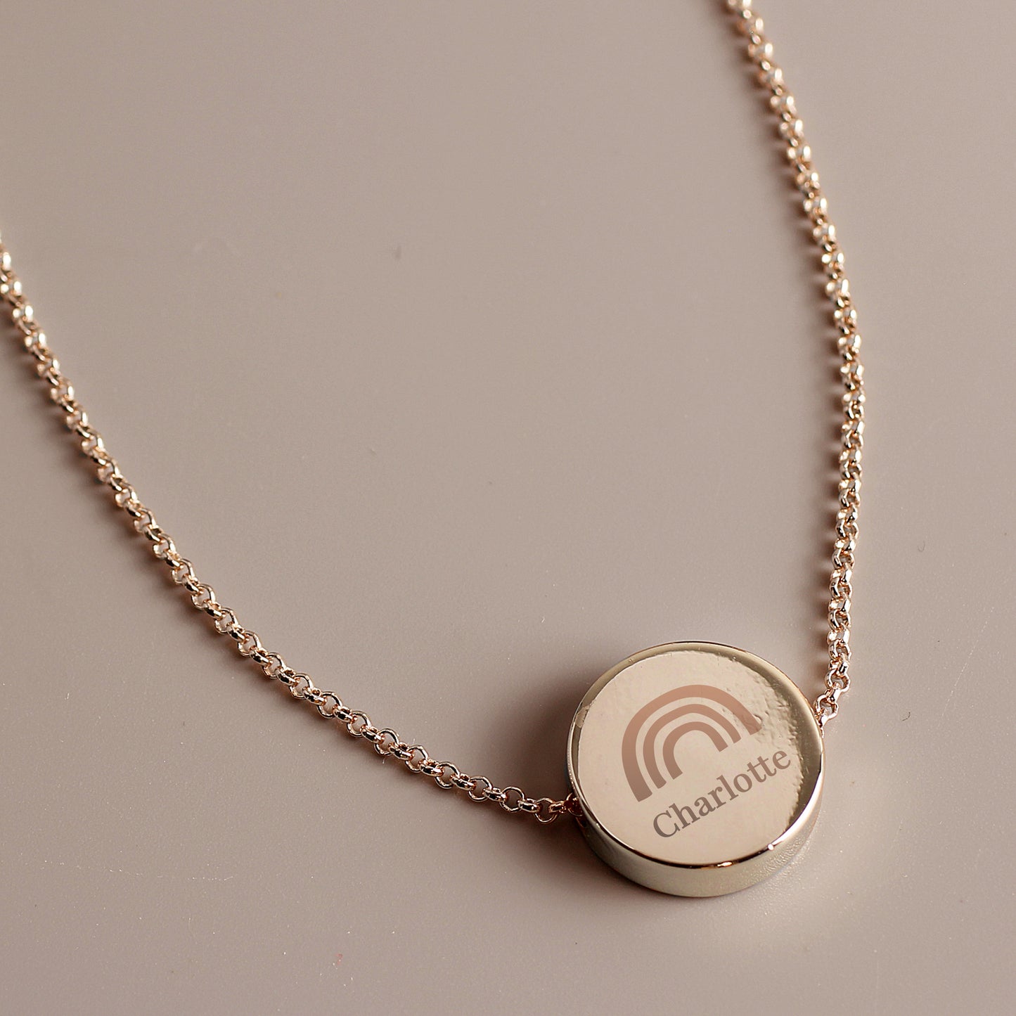 Personalised Rainbow Disc Necklace 21"