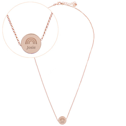 Personalised Rainbow Disc Necklace 21"