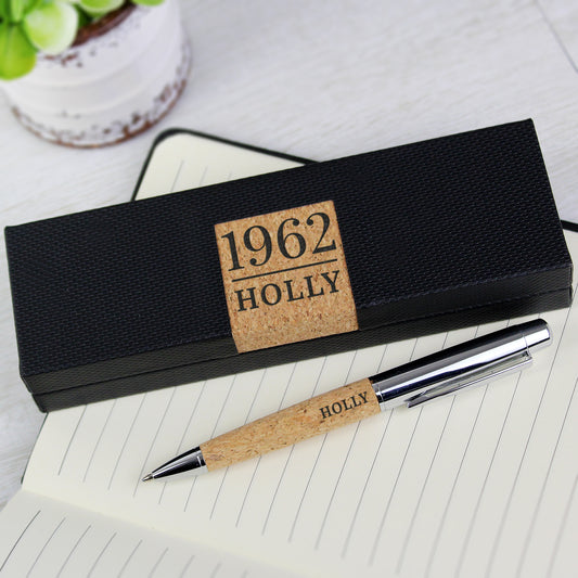 Personalised Pen Set With Large Date & Name