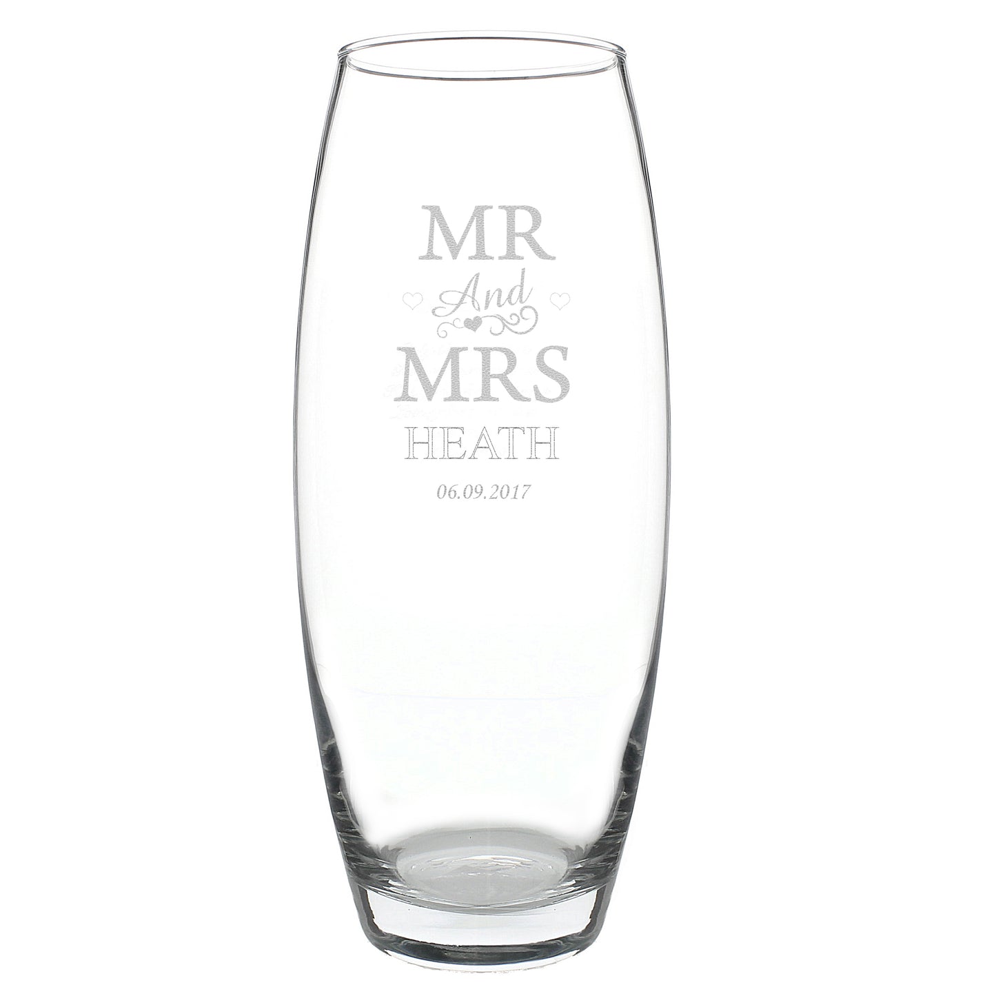 Personalised Mr & Mrs Bullet Vase 22cm