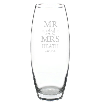 Personalised Mr & Mrs Bullet Vase 22cm
