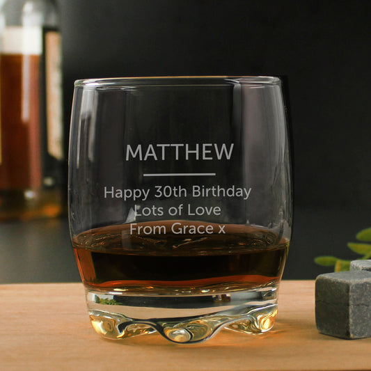 Whiskey Tumbler Engraved With Free Text