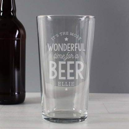 Personalised Wonderful Time For A Beer Pint Glass