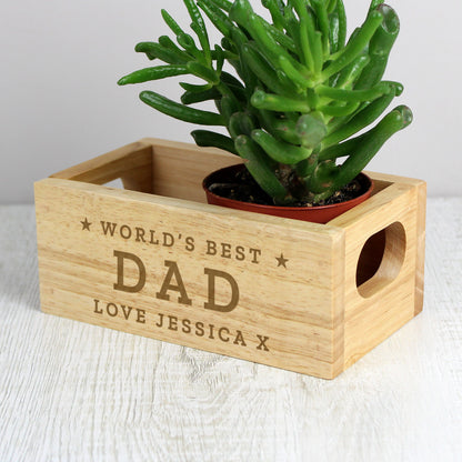 Wooden Crate Personalised Worlds Best Mini