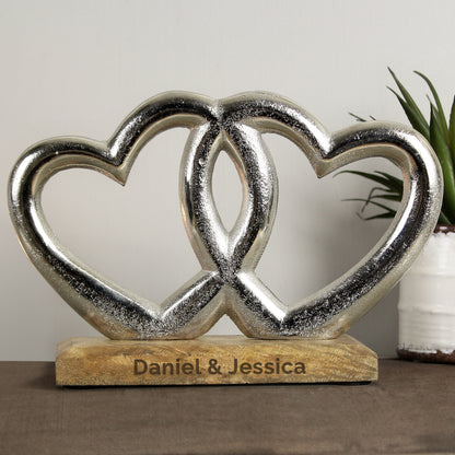 Personalised Double Heart Ornament