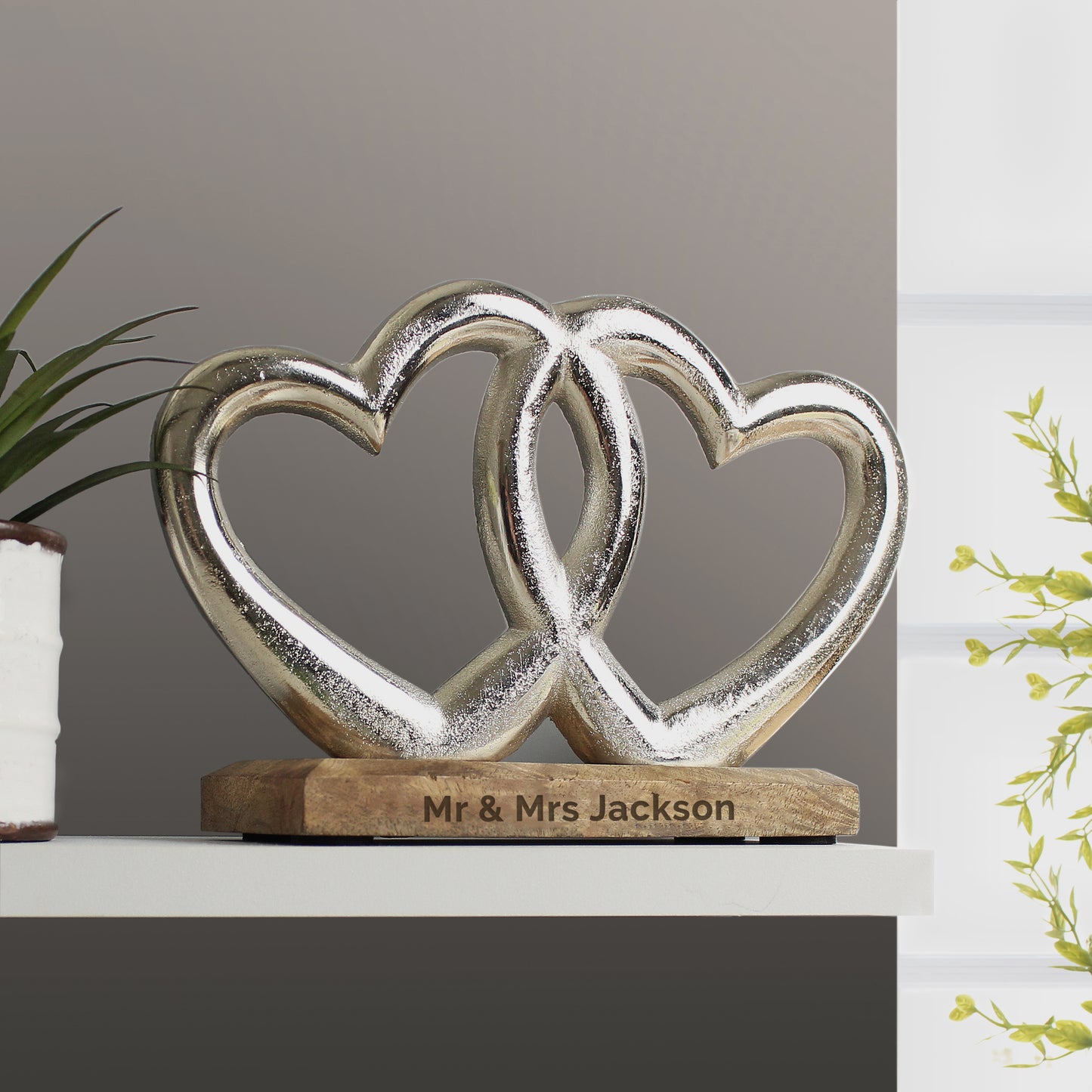 Personalised Double Heart Ornament