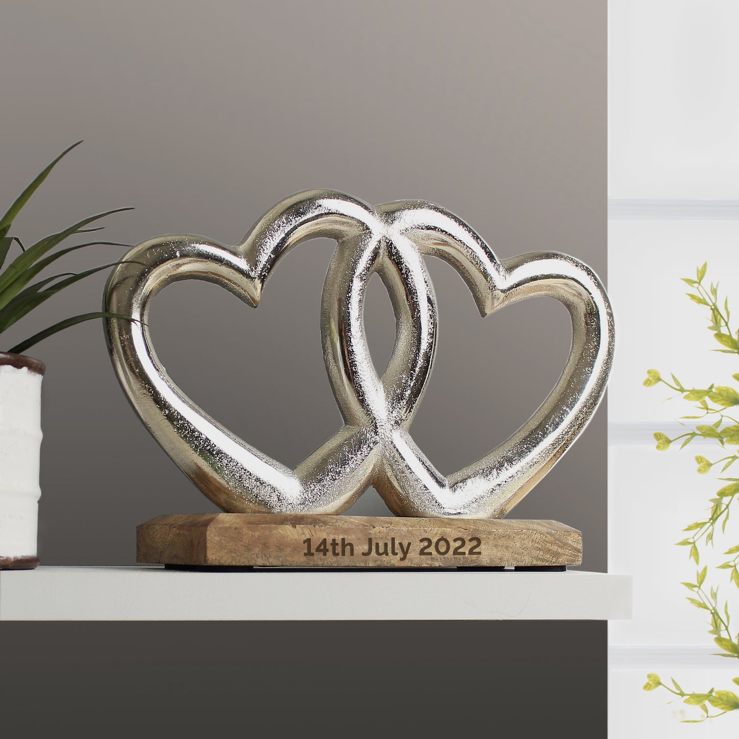 Personalised Double Heart Ornament