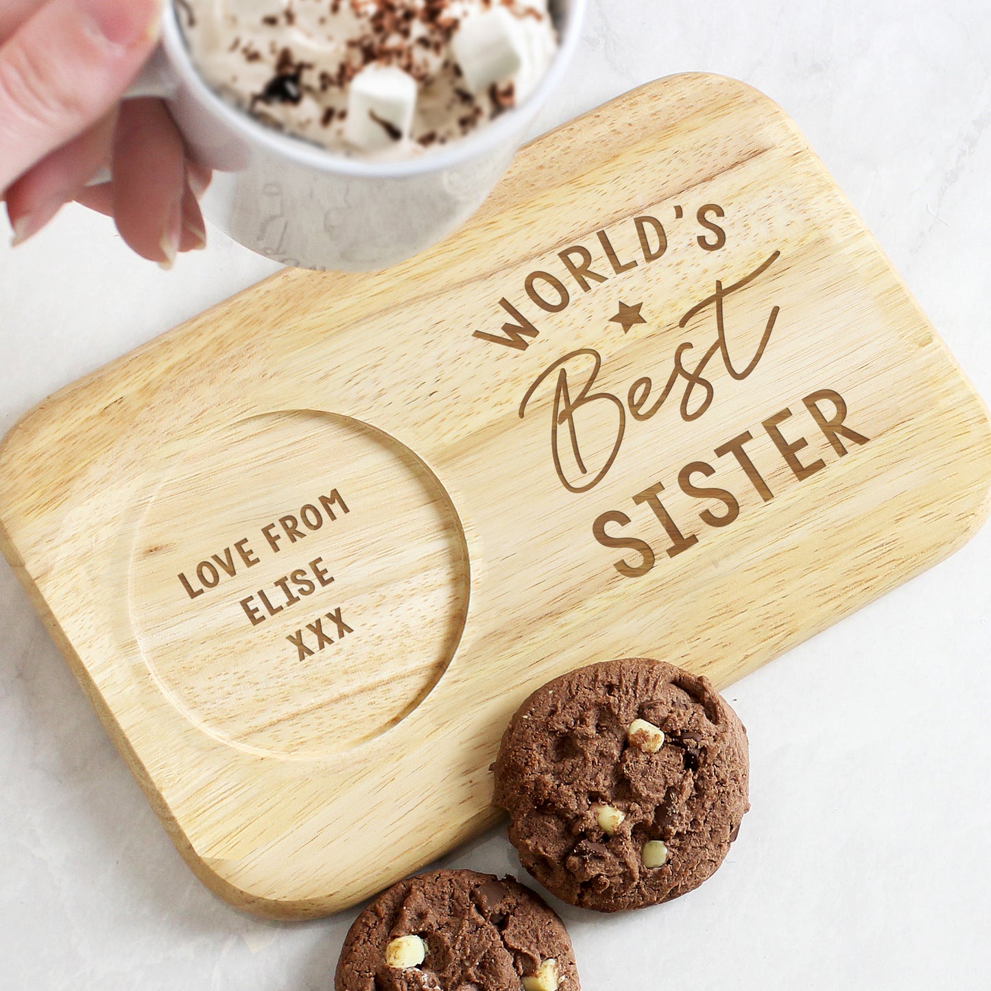 Wooden Coaster Tray Personalised