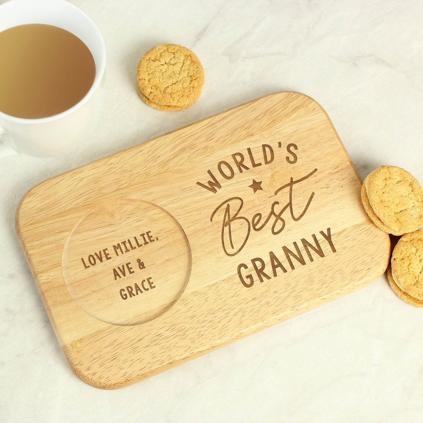 Wooden Coaster Tray Personalised