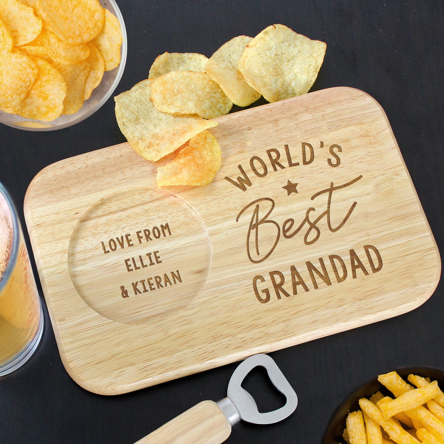 Wooden Coaster Tray Personalised