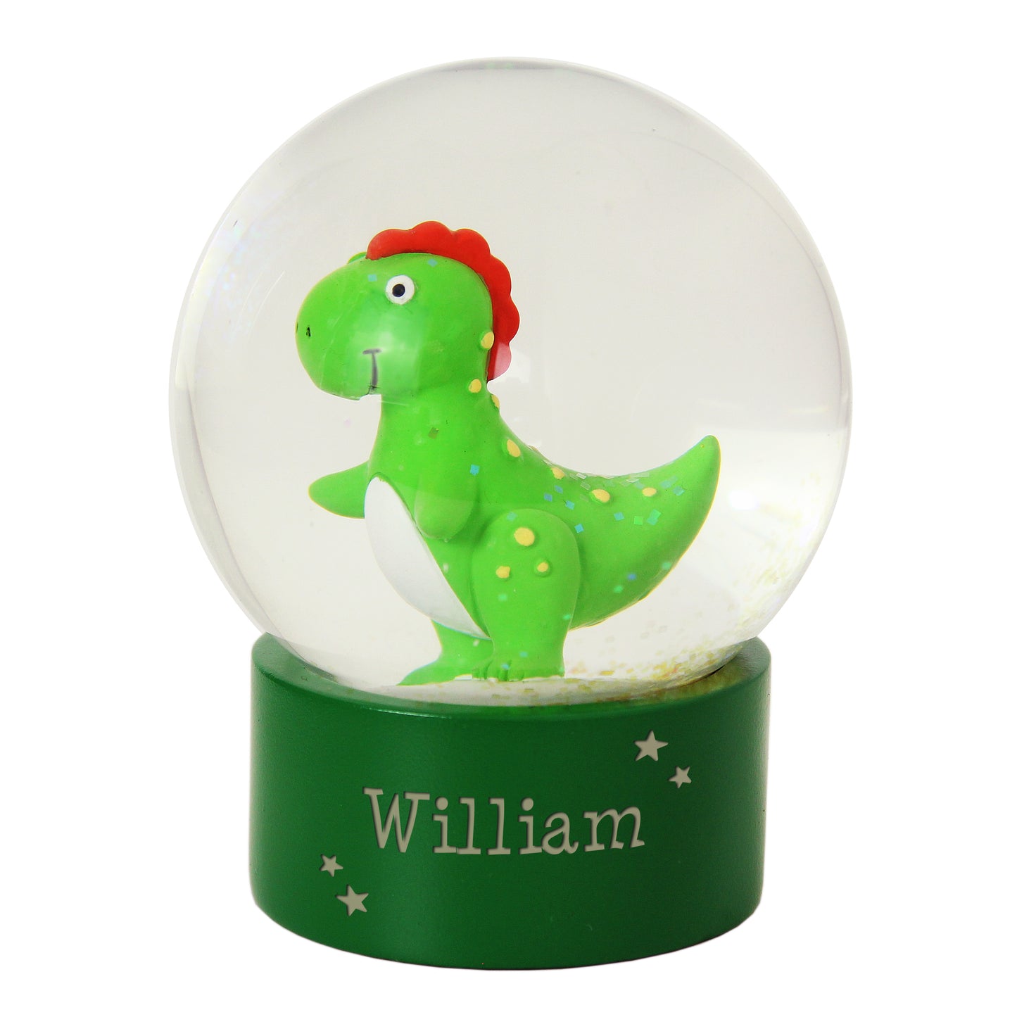 Personalised Dinosaur Glitter Snow Globe 10cm