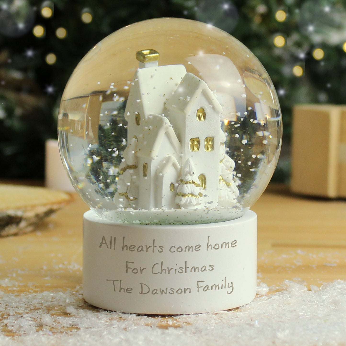Personalised Village Glitter Snow Globe 10cm
