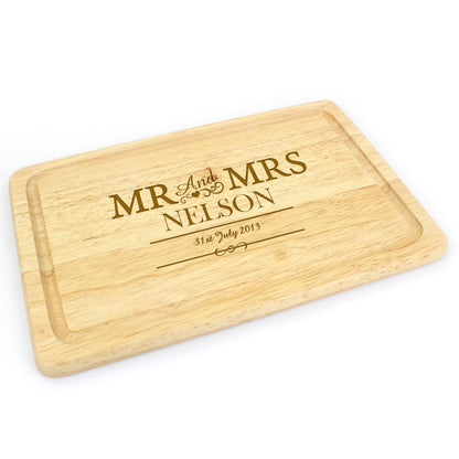 Personalised Mr & Mrs Rectangle Chopping Board