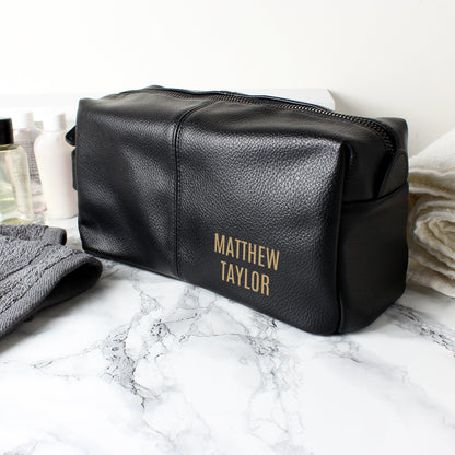 Personalised Luxury leatherette Wash Bag