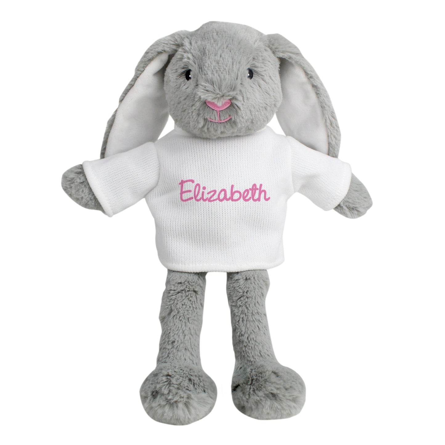 Personalised Pink Sitting Bunny Rabbit 16cm