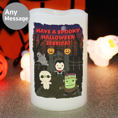 Personalised Halloween LED Candle 13cm
