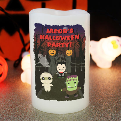 Personalised Halloween LED Candle 13cm