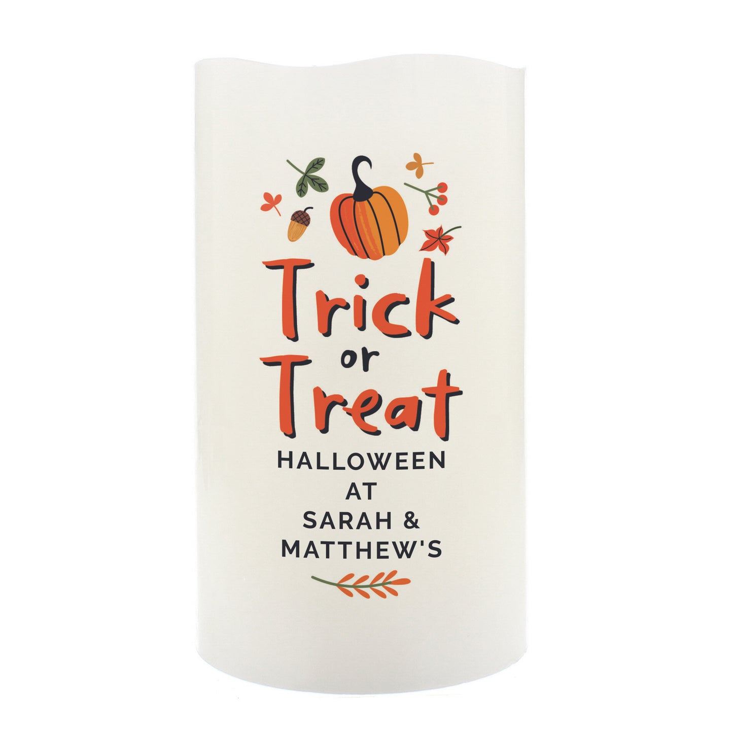 Personalised Trick or Treat LED Candle