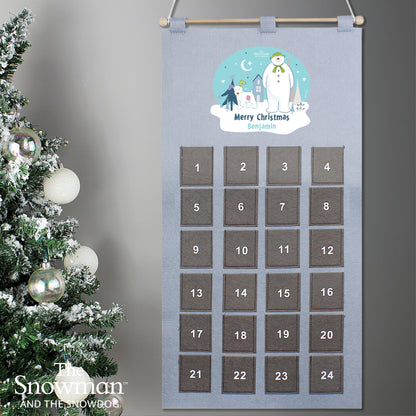 Personalised The Snowman and the Snowdog Advent Calendar In Silver Grey