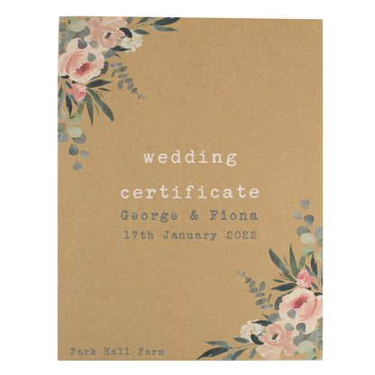 Personalised Wedding Certificate Display Book 30cm