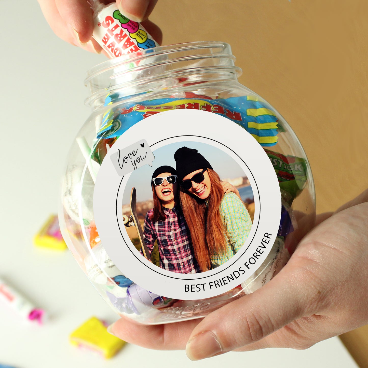 Personalised Love You Photo Upload Sweet Jar