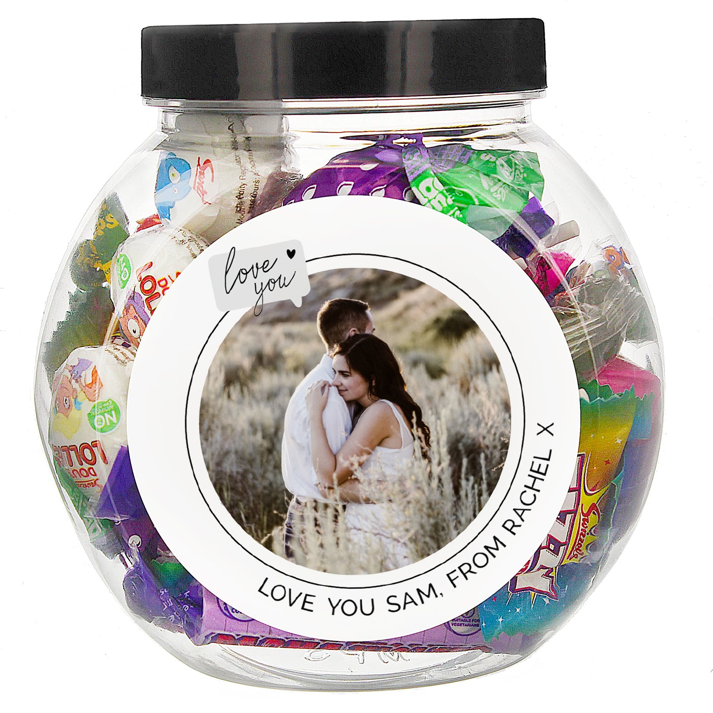 Personalised Love You Photo Upload Sweet Jar