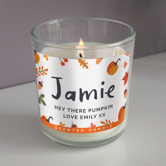 Personalised Pumpkin Jar Candle 8cm