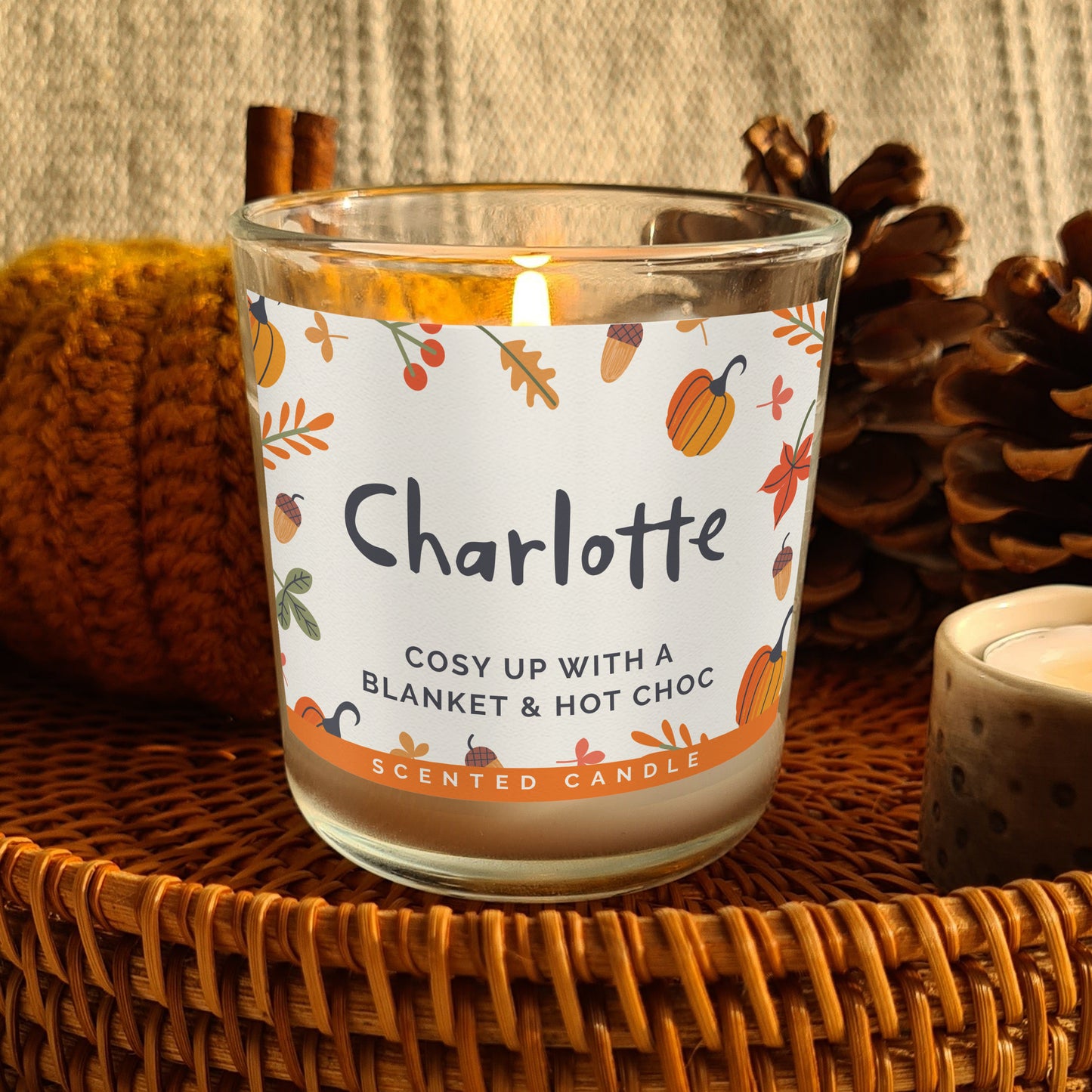 Personalised Pumpkin Jar Candle 8cm