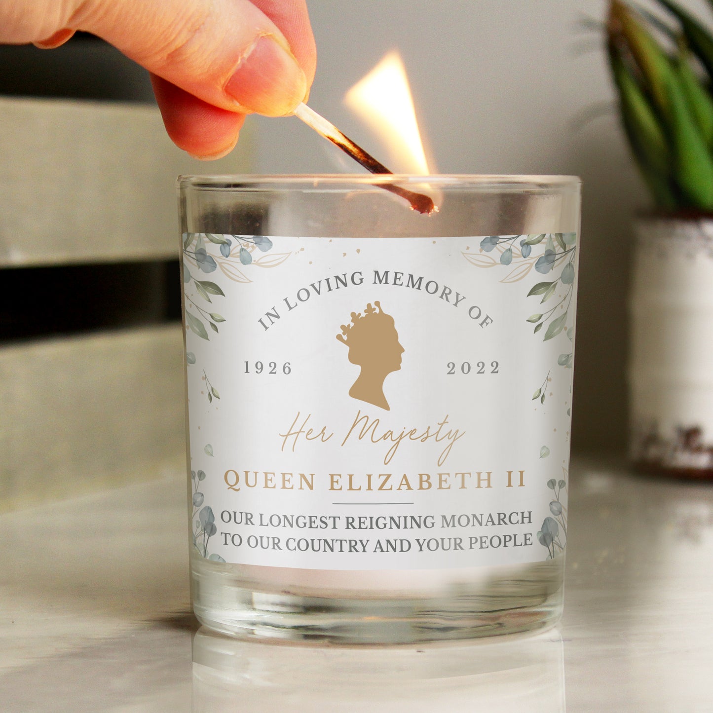 Personalised Queens Commemorative Small Candle Jar