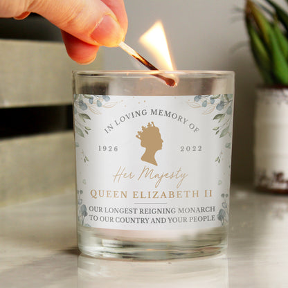 Personalised Queens Commemorative Small Candle Jar