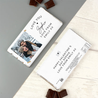 Personalised Love You Snapshot Photo Upload Chocolate Bar
