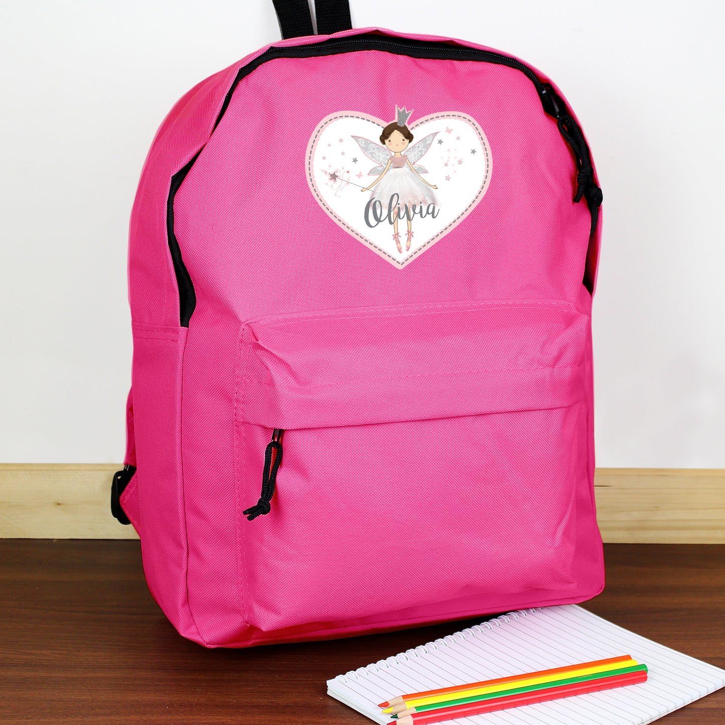 Personalised Fairy Princess Pink Backpack 40cm
