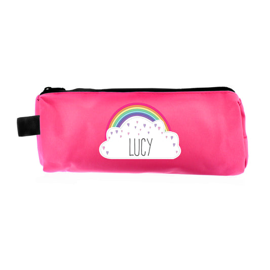 Personalised Rainbow Pink Pencil Case