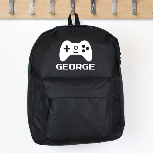 Personalised Gaming Black Backpack