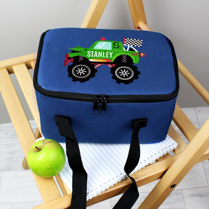 Personalised Monster Truck Blue Lunch Bag
