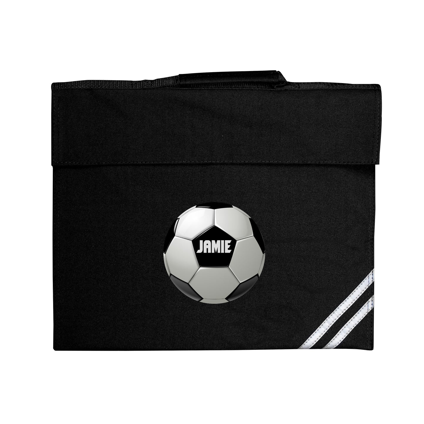 Personalised Football Fanatic Black School Book Bag