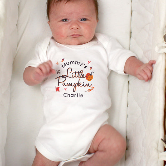 Personalised Baby Vest Little Pumpkin 0-3 months