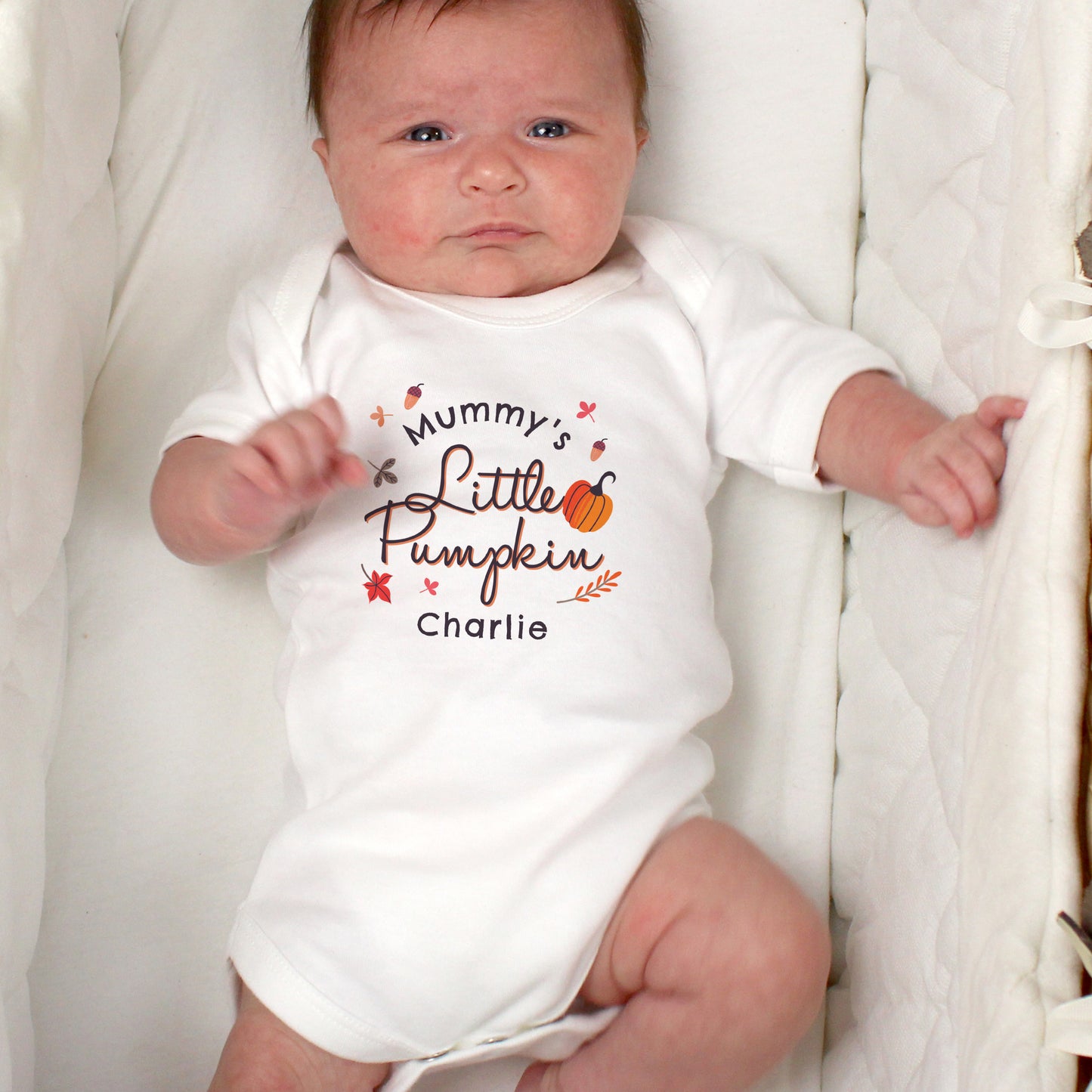 Personalised Baby Vest Little Pumpkin 0-3 months