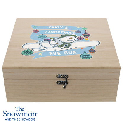 Personalised The Snowman Wooden Christmas Eve Box 28cm
