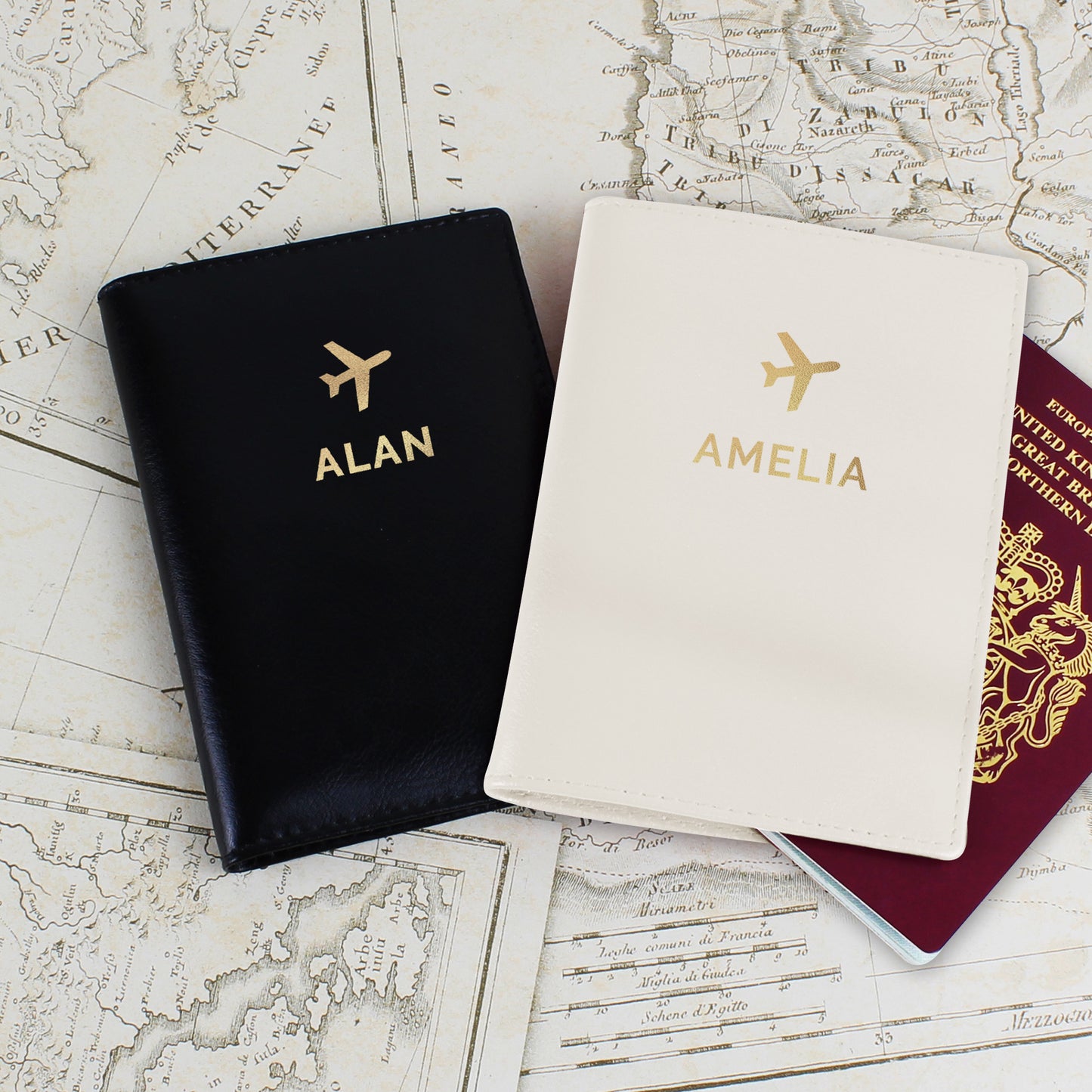 Personalised Passport Holder Mr & Mrs Set Of 2