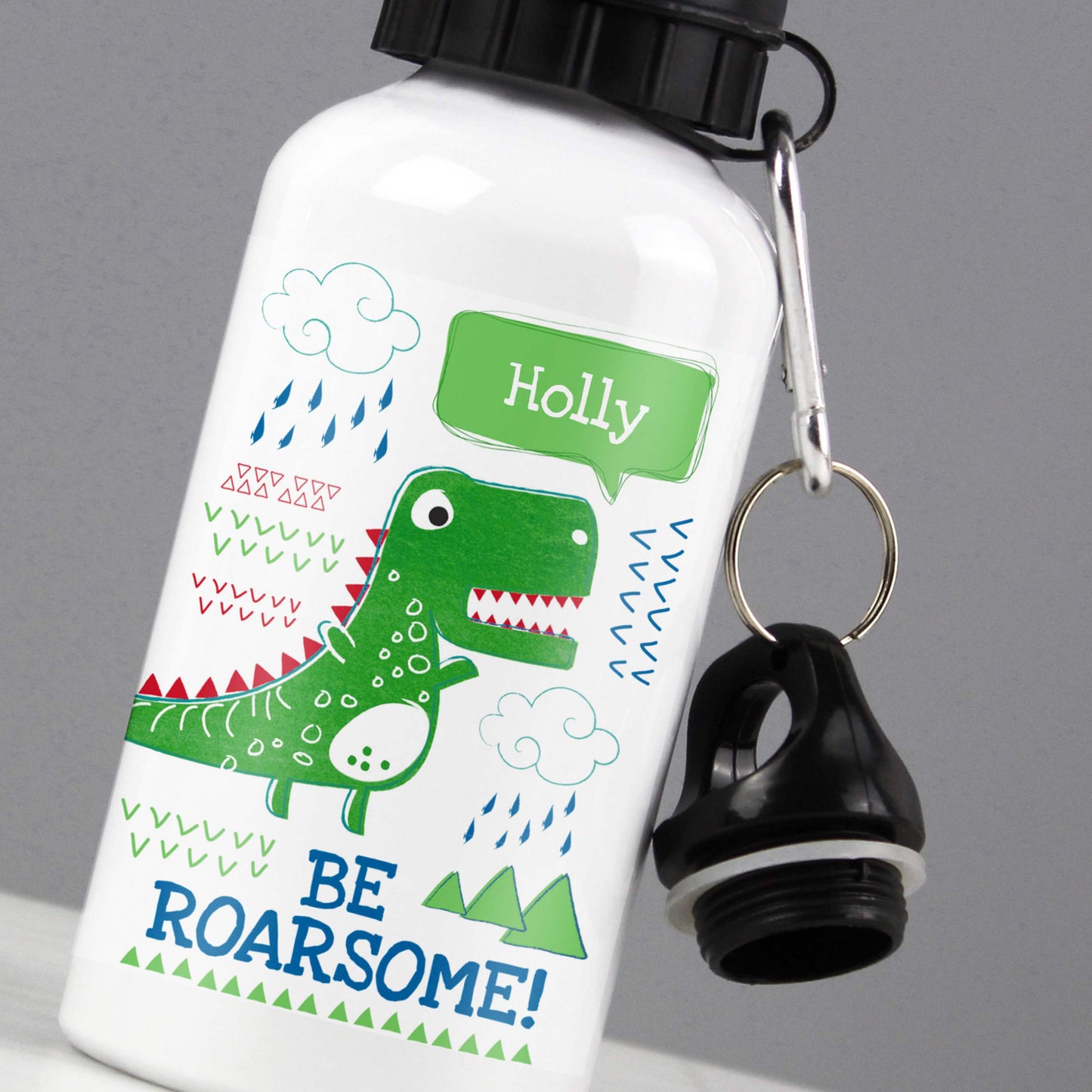 Personalised 'Be Roarsome' Dinosaur Drinks Bottle 400ml