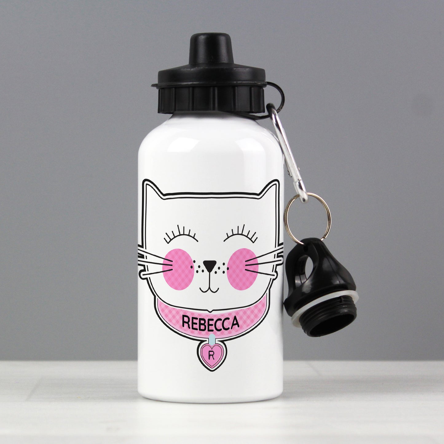 Personalised Cute Cat Drinks Bottle 400ml