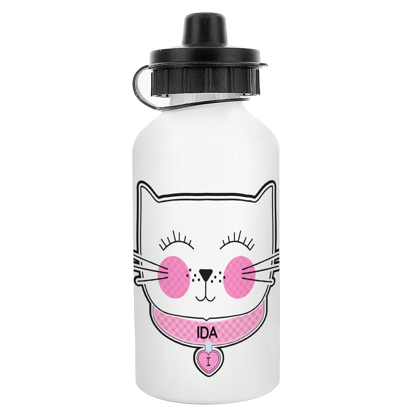 Personalised Cute Cat Drinks Bottle 400ml