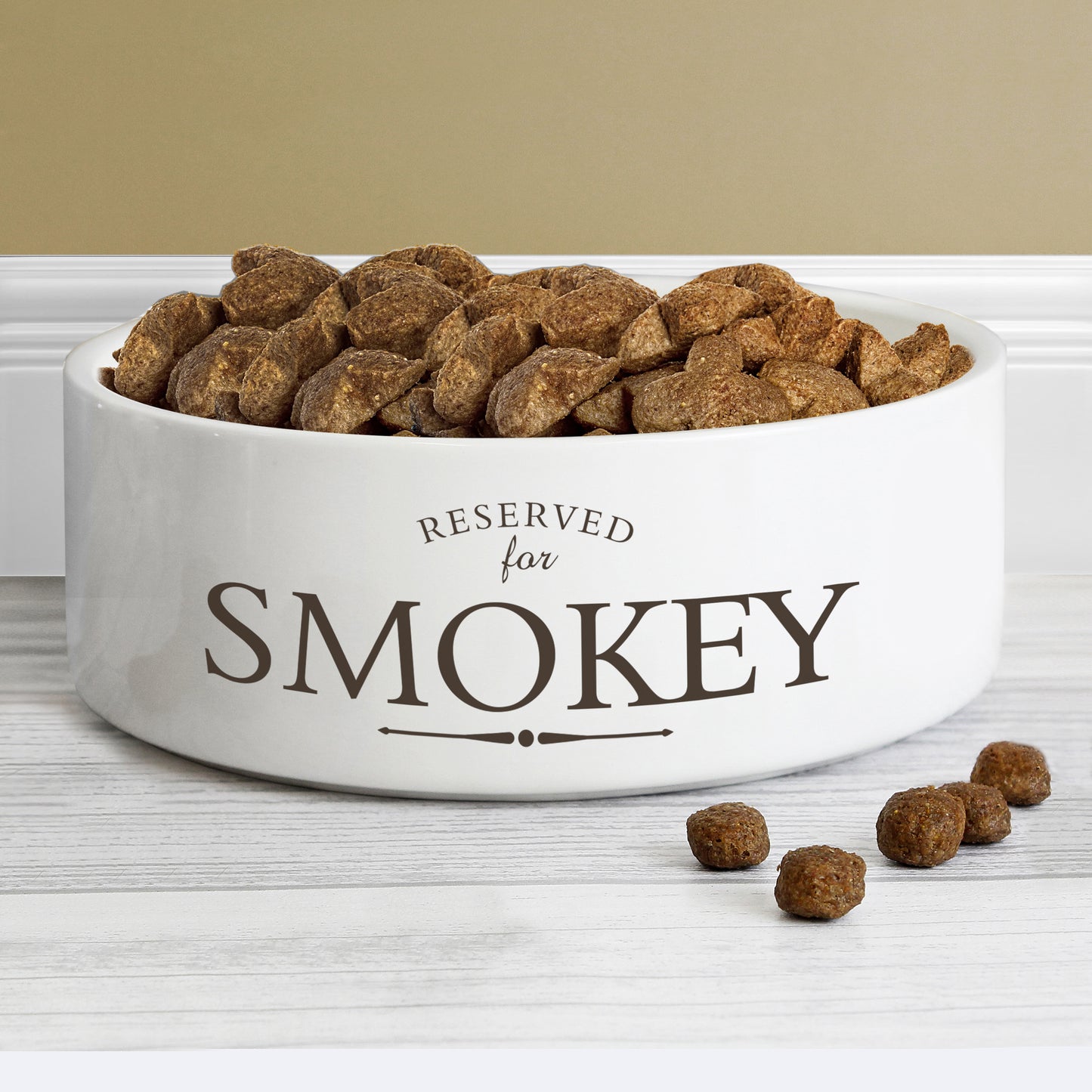 Personalised Reserved For White Pet Bowl White