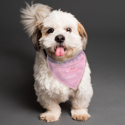 Personalised Princess Dog Pink Pet Bandana