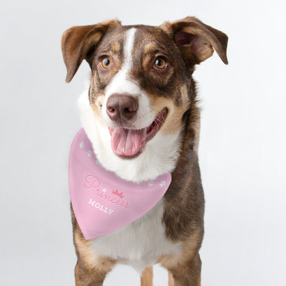 Personalised Princess Dog Pink Pet Bandana