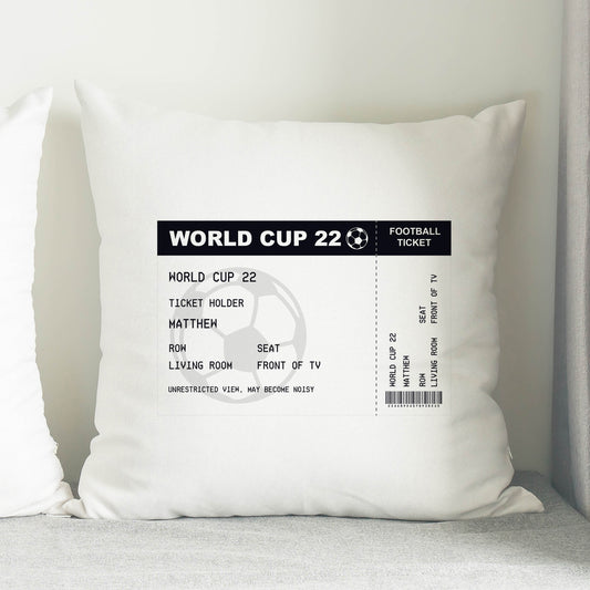 Personalised Football Ticket Cushion 33cm