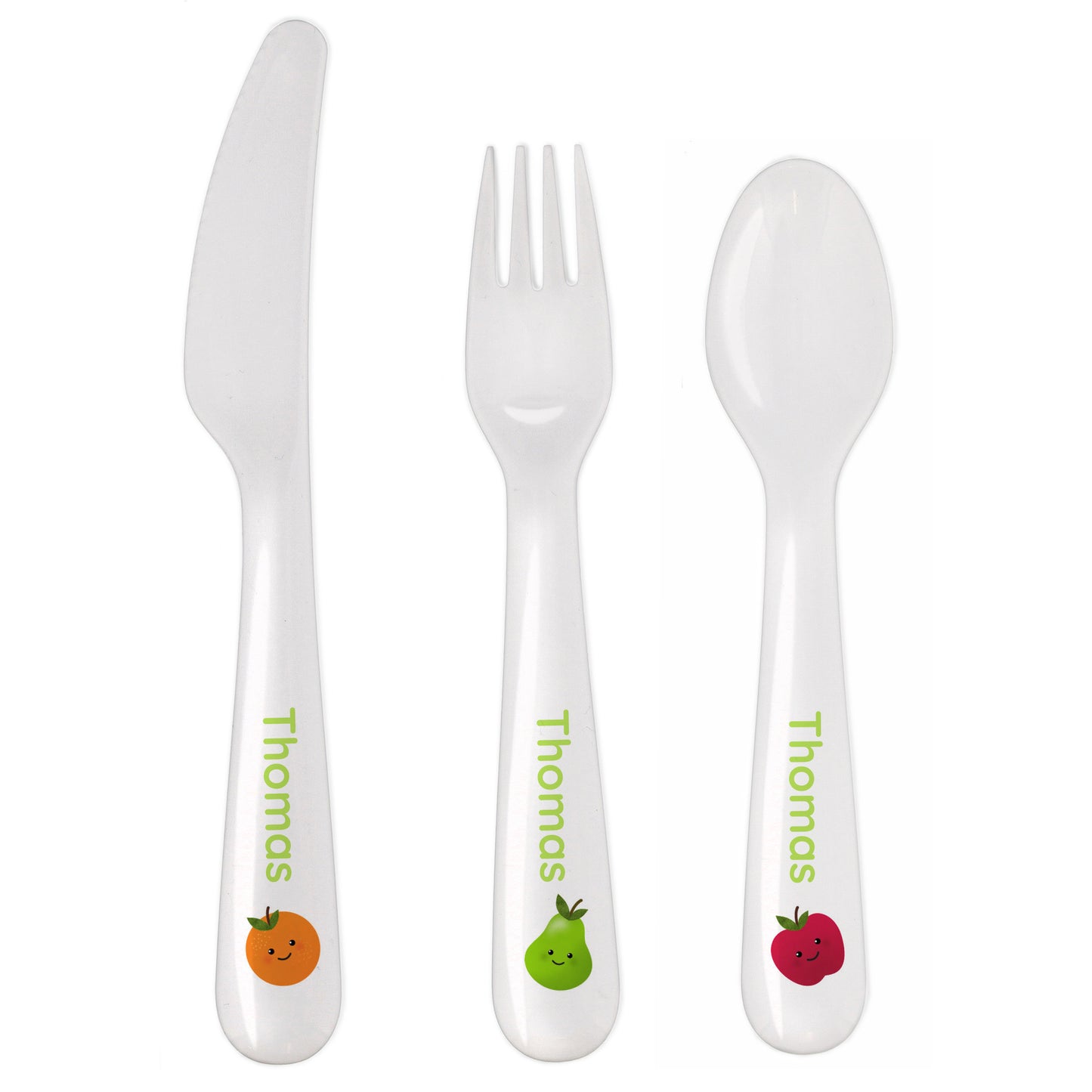 Personalised Healthy Eating Children's Plastic Cutlery